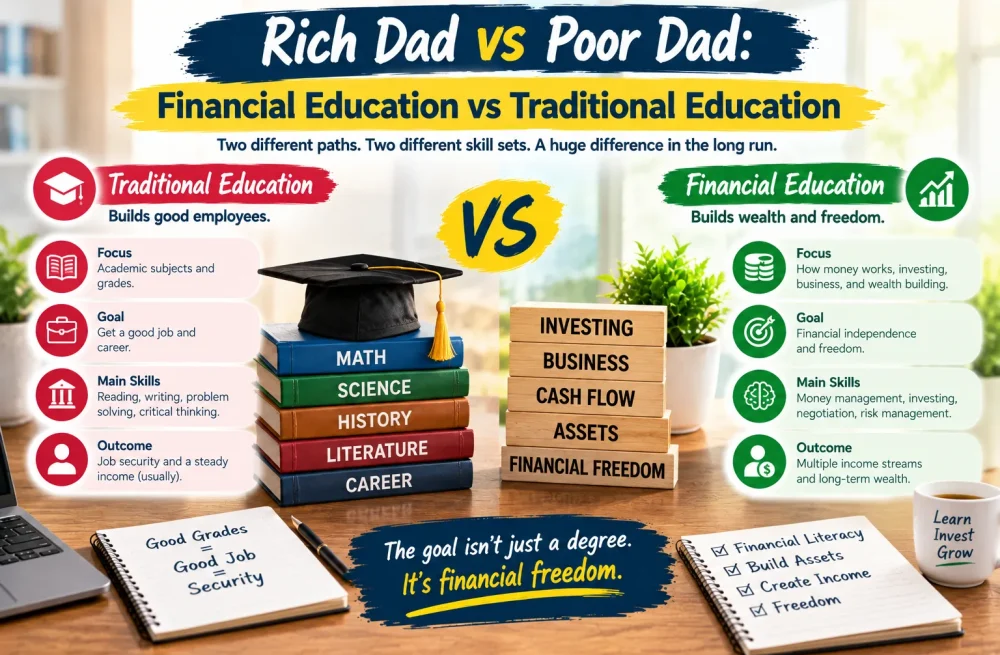 Rich Dad vs Poor Dad financial education and money skills