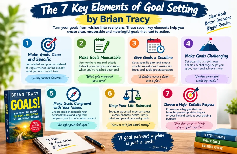 Brian Tracy seven key elements of goal setting