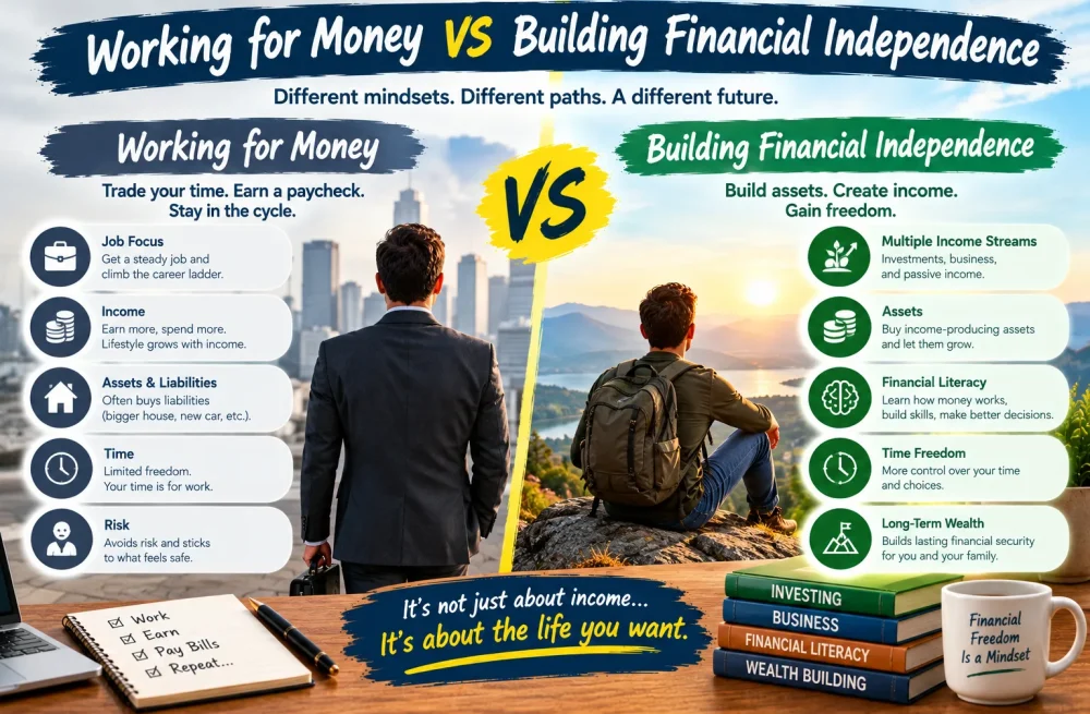 working for money vs financial independence Rich Dad Poor Dad