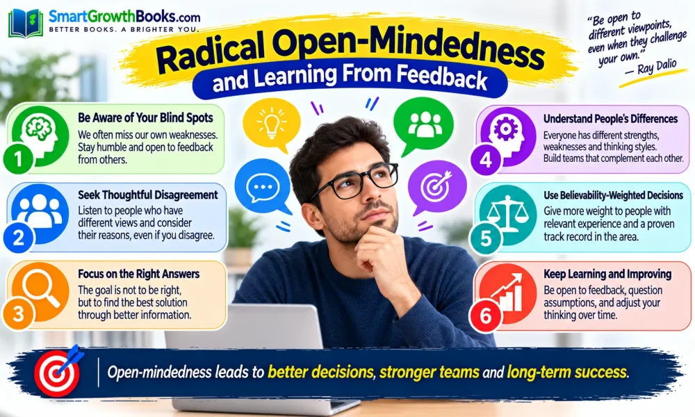 Illustration representing open-mindedness, feedback, and learning from different perspectives.